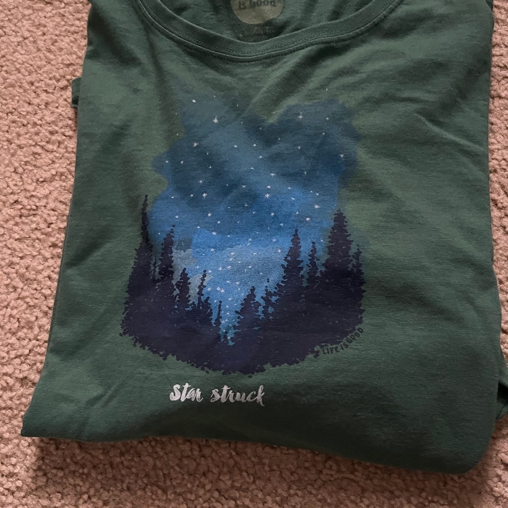 NWOT Life is good long sleeve womens XXL green tee